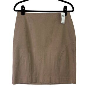 NWT Banana Republic Tan Cotton Stretch Pencil Skirt Work Professional Size 8